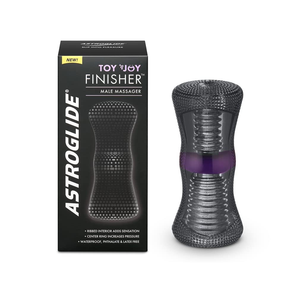 Astroglide Toy AN Joy Finisher, Male Masturbator and Stroker  Dual Entrance Male Sex Toy  Phthalate and Latex Free