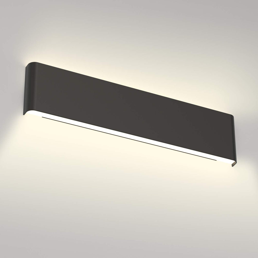 Aipsun 24In/20W Led Matte Black Modern Vanity Light Matte Black Wall Light Up Down Wall Mount Lights Indoor Modern Wall Light Fo