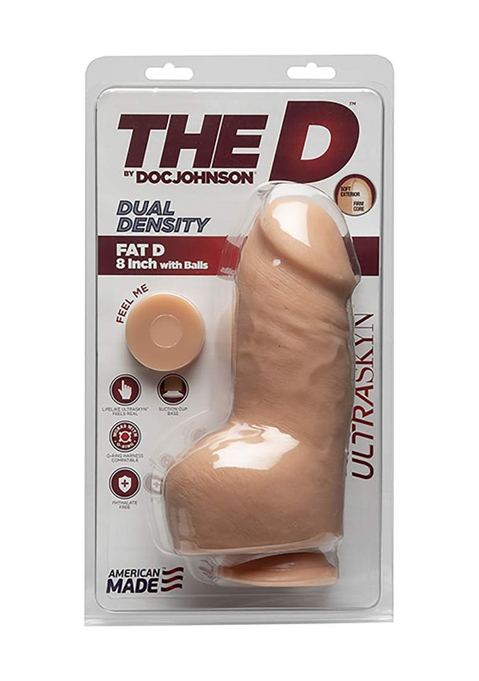 Doc Johnson The D  Fat D  8 Inch With Balls  Ultraskyn  8 Long And 275 Wide  Strong Suction Cup Base  Oring Harness Comp