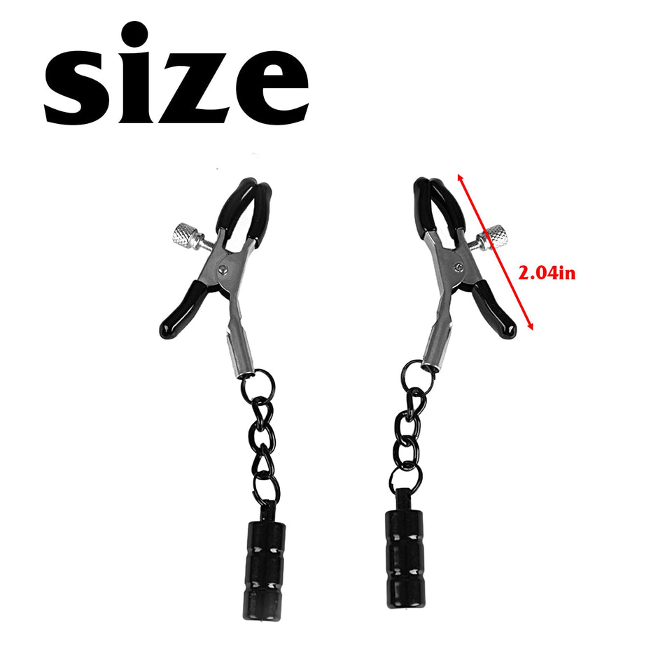 BDSM Nipple & Clit Clamps for Couples, Adjustable Adult Toys for Womens Sexual Pleasure, Bondage Accessories