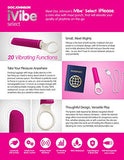 Doc Johnson Ivibe Select - Iplease - Powerful 20 Function Vibrator With Silicone Grip Ring - Quiet Motor Small Size Waterproof Usb Rechargeable - Pink/White (6026-05-Am)