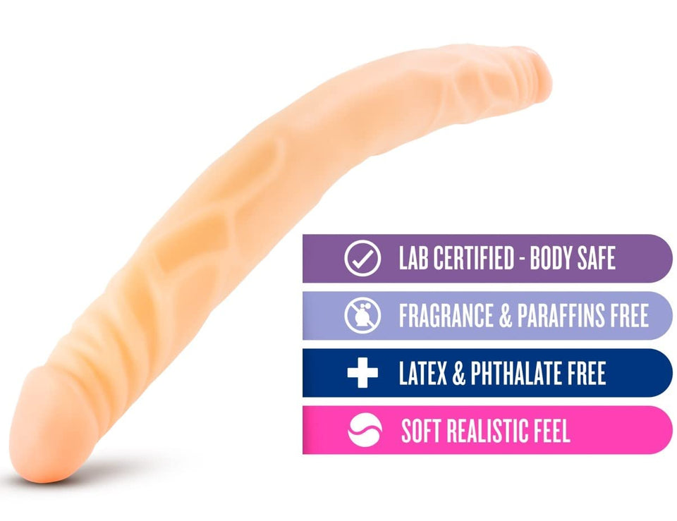 B Yours - 14In Double Dildo - Beige