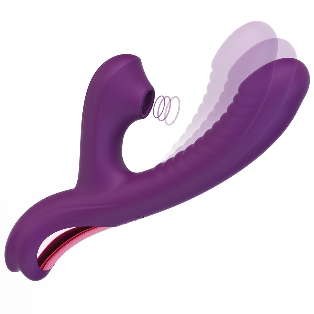 Tracy's Dog Come-Hither Rabbit Sucking Vibrator for Clitoral G Spot Stimulation, Adult Sex Toys for Women Couple, Vibrating Fing