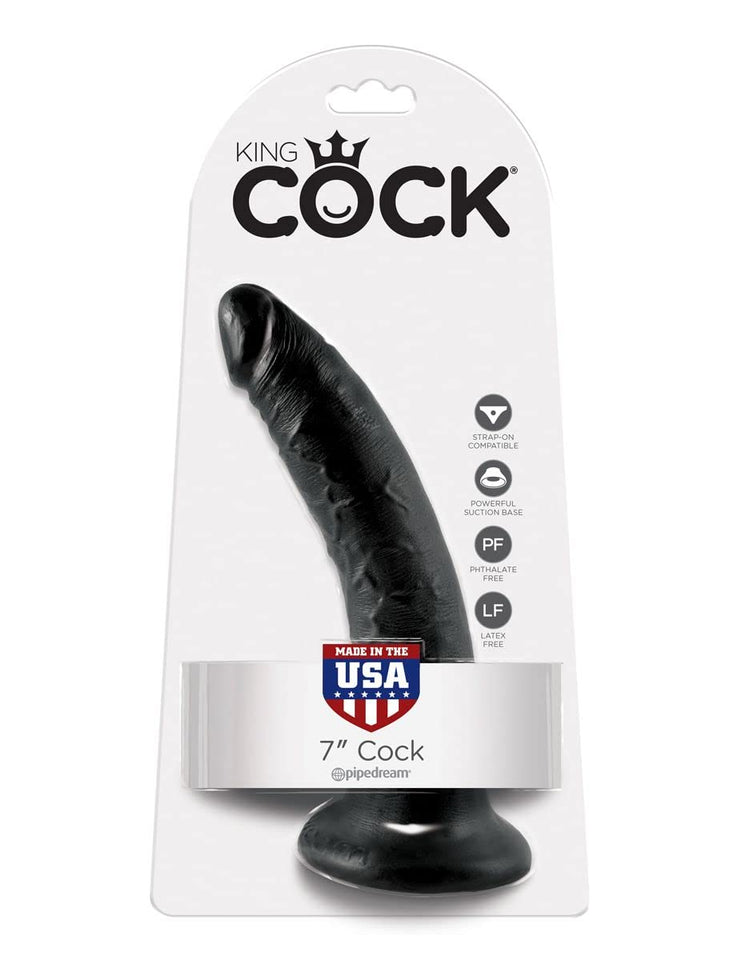 Pipedream King Cock Dildo, Black, 7 Inch
