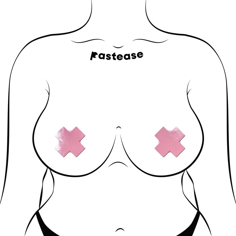 Pastease Petite Plus X Faux Latex Baby Pink Crosses