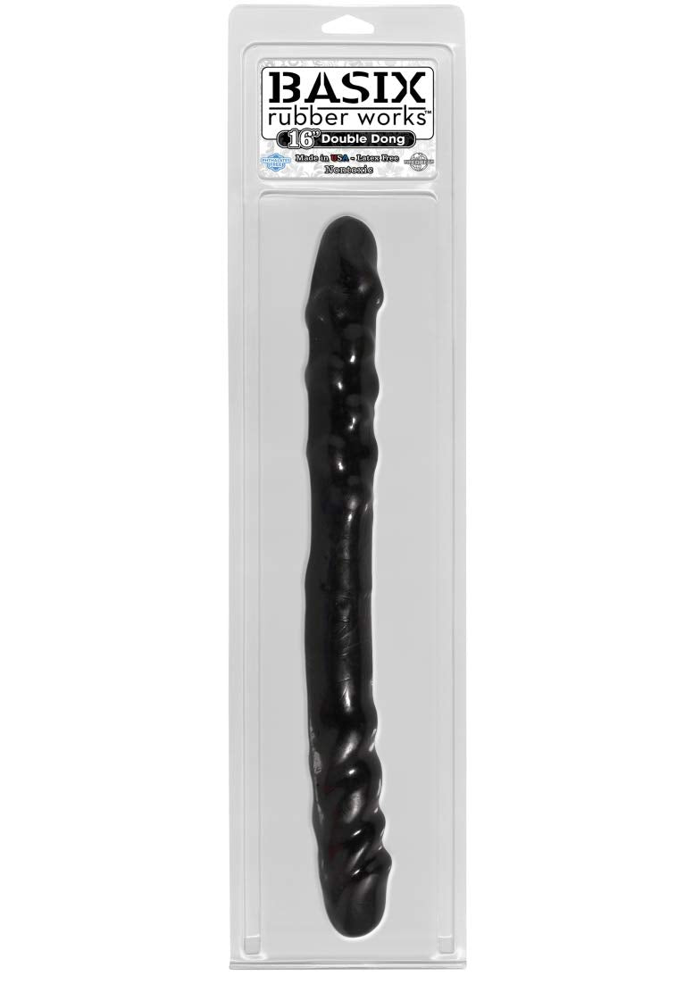 Pipedream Basix Rubber Works Double Dong Black 16''