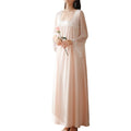 Homgro Womens Cotton Nightgown Long Sleeve Nightgowns Victorian Vintage Autumn Night Shirt Light Pink Large