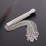 BDSM Diamond Wrap Handle Steel Chain Queen Whip,Silvery Metal Chain Whip Flogger Restraint Bondage Sex Toy,Role Play Sex Love To