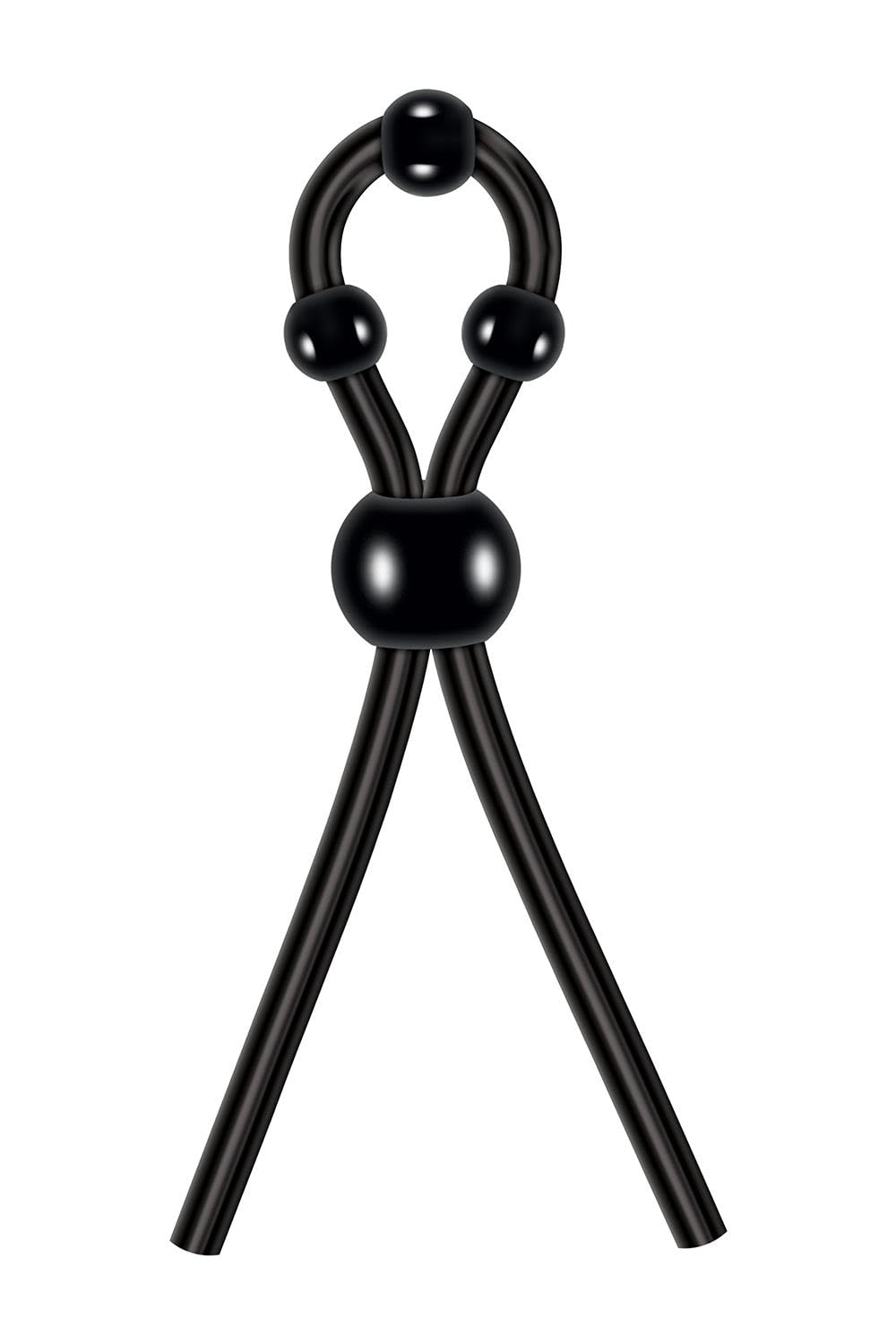 Zero Tolerance Ultimate Adjustable Silicone Lasso Cock Ring With Pleasure Beads, Black