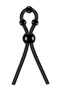 Zero Tolerance Ultimate Adjustable Silicone Lasso Cock Ring With Pleasure Beads, Black