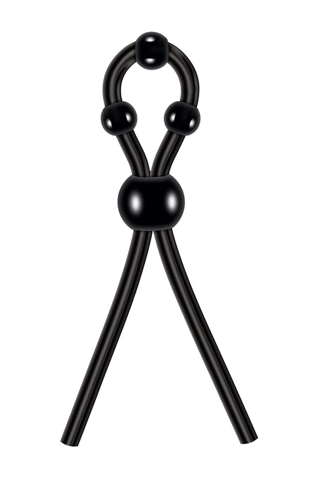 Zero Tolerance Ultimate Adjustable Silicone Lasso Cock Ring With Pleasure Beads, Black