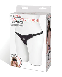Lux Fetish Black Velvet Bikini Strap-On