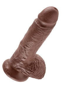 King Cock - 7In Cock W/ Balls Brown