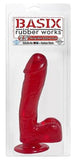 Basix 7.5'' Dong With Suction, Red