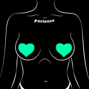 Pastease Hearts Glow In The Dark Neon Turquoise