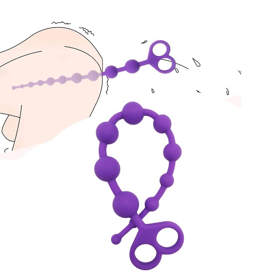 Anal Beads Anal Toys Sex Toy Silicone Anal Butt Plug Silky Smooth Prostate Massage Stimulator Anal Trainer Flexible 10 Balls Ana