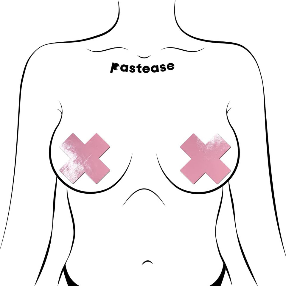 Pastease Plus X Faux Latex Baby Pink Crosses