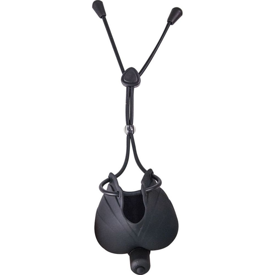 My Cockring Vibrating Scrotum Pouch & Cinch Black