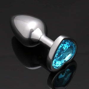 Akstore Small Fetish Anal Plug Butt Heart Personal Sex Massager(Light Blue)