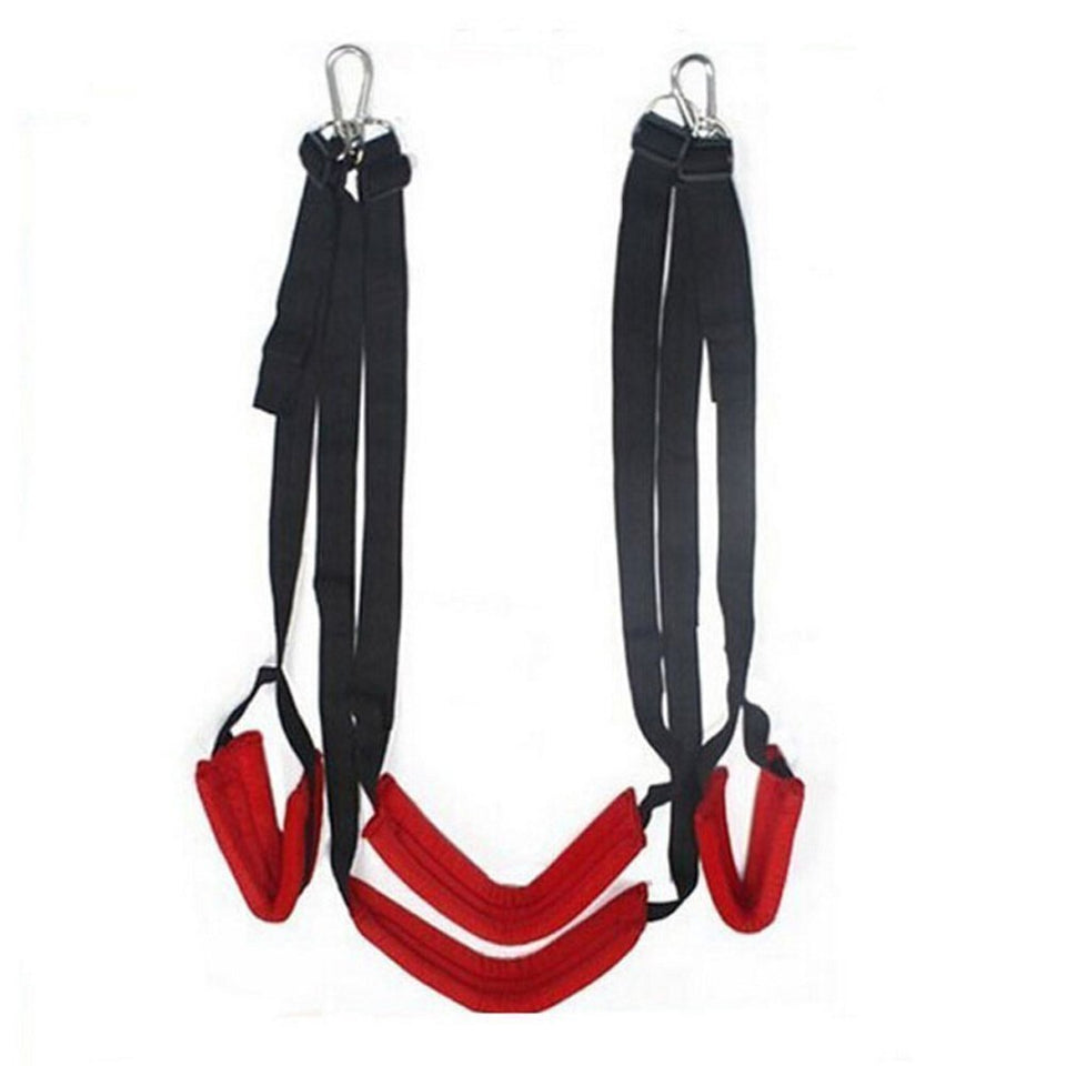 Adult Sex Swing Bondage Restraint BDSM Sex Toy with Steel Triangle Frame Love Slings for Adult Couples with Adjustable Straps (R