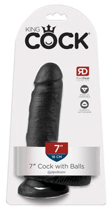 King Cock - 7In Cock W/ Balls Black