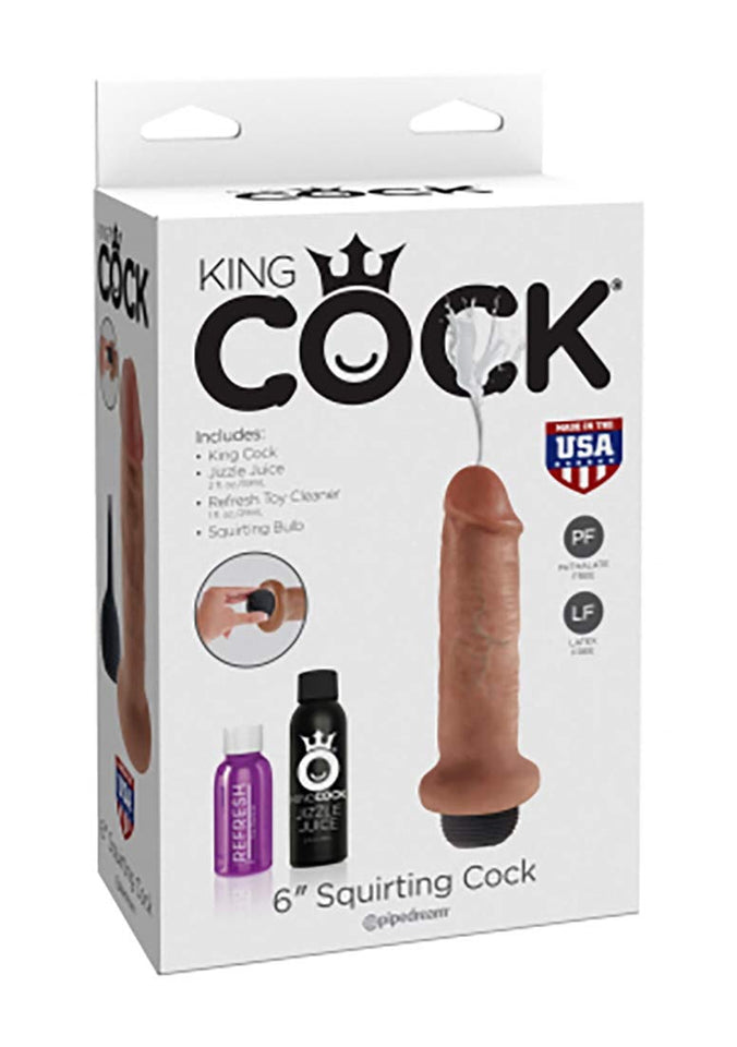 Pipedream Products King Cock 6 Inch Squirting Cock, Tan