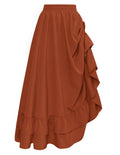 Scarlet Darkness Maxi Skirts for Women Renaissance Skirt Long Flowy Layered Medieval Skirt Orange XL