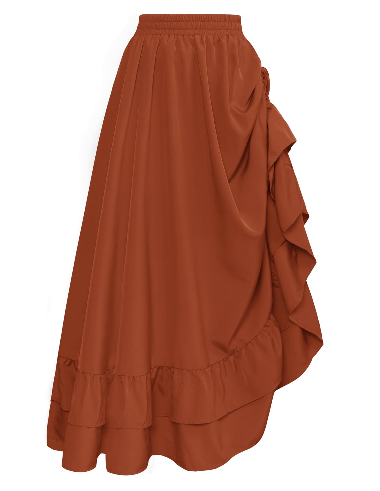 Scarlet Darkness Maxi Skirts for Women Renaissance Skirt Long Flowy Layered Medieval Skirt Orange XL