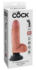 Pipedream Products King Cock 7in Cock with Balls, Flesh, Vibrating