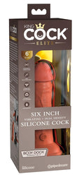 King Cock Elite 6 Vibrating Silicone Dual Density Cock - Tan
