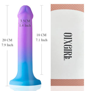 8'' Liquid Silicone Realistic Dildo,Gradient Color Penis for Vaginal and Anal Sex,Adult Sex Toy G-spot Prostate Orgasm,Lifelike