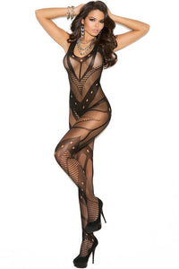 Crochet Net Body Stocking - One Size - Black