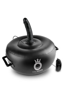 (D) King Cock Deluxe Hot Seat Inflatable Vibrating Black