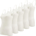 BQTQ 5 Pcs White Camisoles for Women Spaghetti Strap Basic Camisole Tank Tops, M