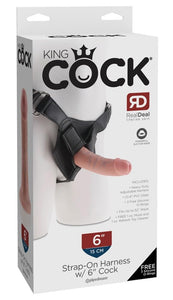 Pipedream King Cock Strap-On Harness With Cock, 6'', Flesh