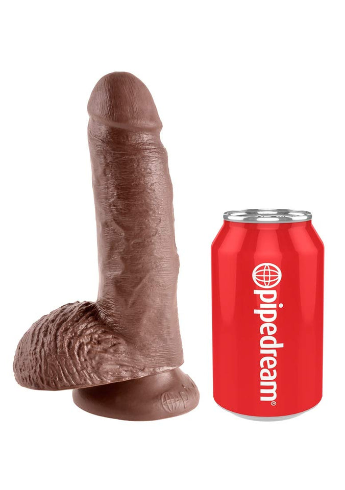 King Cock - 7In Cock W/ Balls Brown