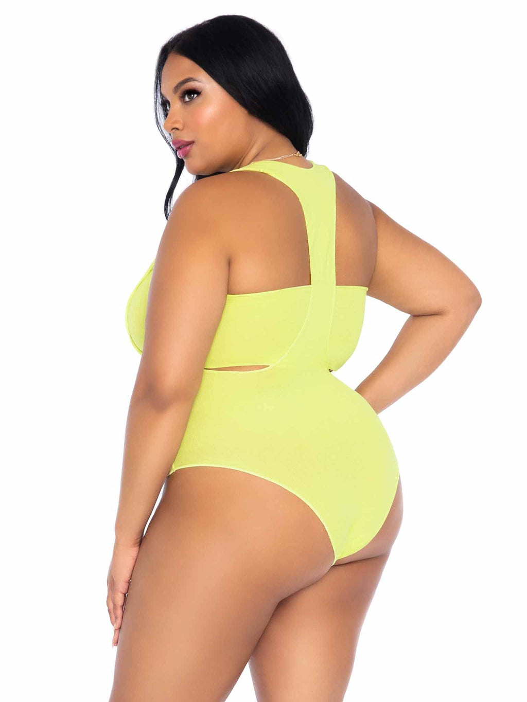 2 Pc Opaque Bandeau And Suspen - 1X-2X / Neon Yello