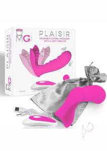 Omg Plaisir Wearable Clitoral Massager W/ G-Spot Vibrator Pink