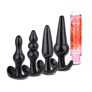 Anal Plug Set 4 PCS Training Kit Butt Plug Anus Stimulation Sex Toys for Men Women(Lube Included)
