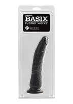 Basix Rubber Works Slim 7-Inch Dong with Suction Cup Black