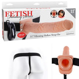 Ff 11In Vibrating Hollow Strap-On Flesh
