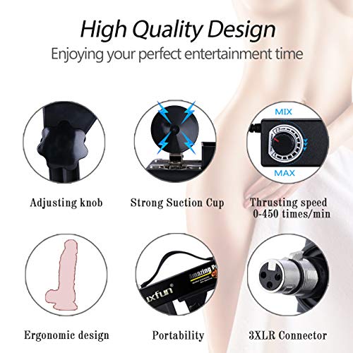 Auxfun Sex Machine Device For Women Auto Thruting Love Machne Dildo Hismith 3.5''Suction Cup Adapter With 3 Xlr Connector Attahcments Hands-Free Machine Lifelike Dildo