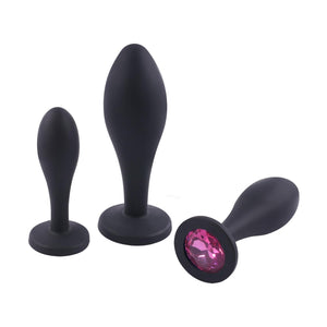 Anal Plug Adult Sex Toy,3pcs Jeweled Anal Toys Anal Training Kit Adult Sex Toys Games Butt Plug,Personal Anal Plug Sex Toy for A