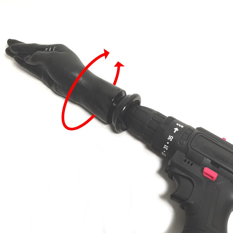 Realistic Hand Dildo with Electric Drill Adapter Black Forearm Dildo Anal Butt Plug Anal & Vaginal Masturbation Adult Sex Toy(M)