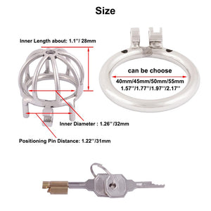 TERNENCE Metal Male Chastity Device Small 304 Steel Stainless Comfortable Cock Cage Adult Game Sex Toy D240 (1.57 inch / 40mm)