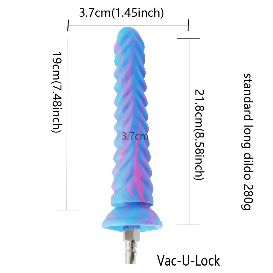 FREDORCH Realistic Silicone Dildo for Sex Machine Vac-U-Lock with Quick Air Connector Device User (Blue, 21.8cm/8.58nch)