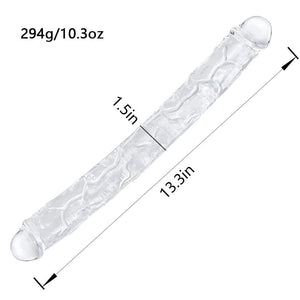 13 Inch Double Ended Realistic Dildo Flexible Clear Dildos Long Dong for Double Sided Lesbian Anal Play G-spot Stimulator Sex To