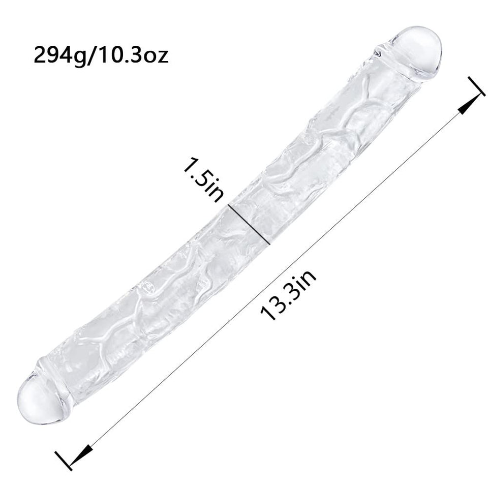 13 Inch Double Ended Realistic Dildo Flexible Clear Dildos Long Dong for Double Sided Lesbian Anal Play G-spot Stimulator Sex To