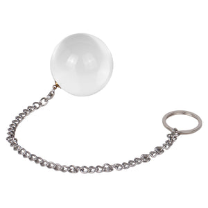 Anal Ball Plugs Large Glass Butt Plugs with Metal Safety Chain Anus Dilator Anal Sex Toys for Advanced Women Men (M)