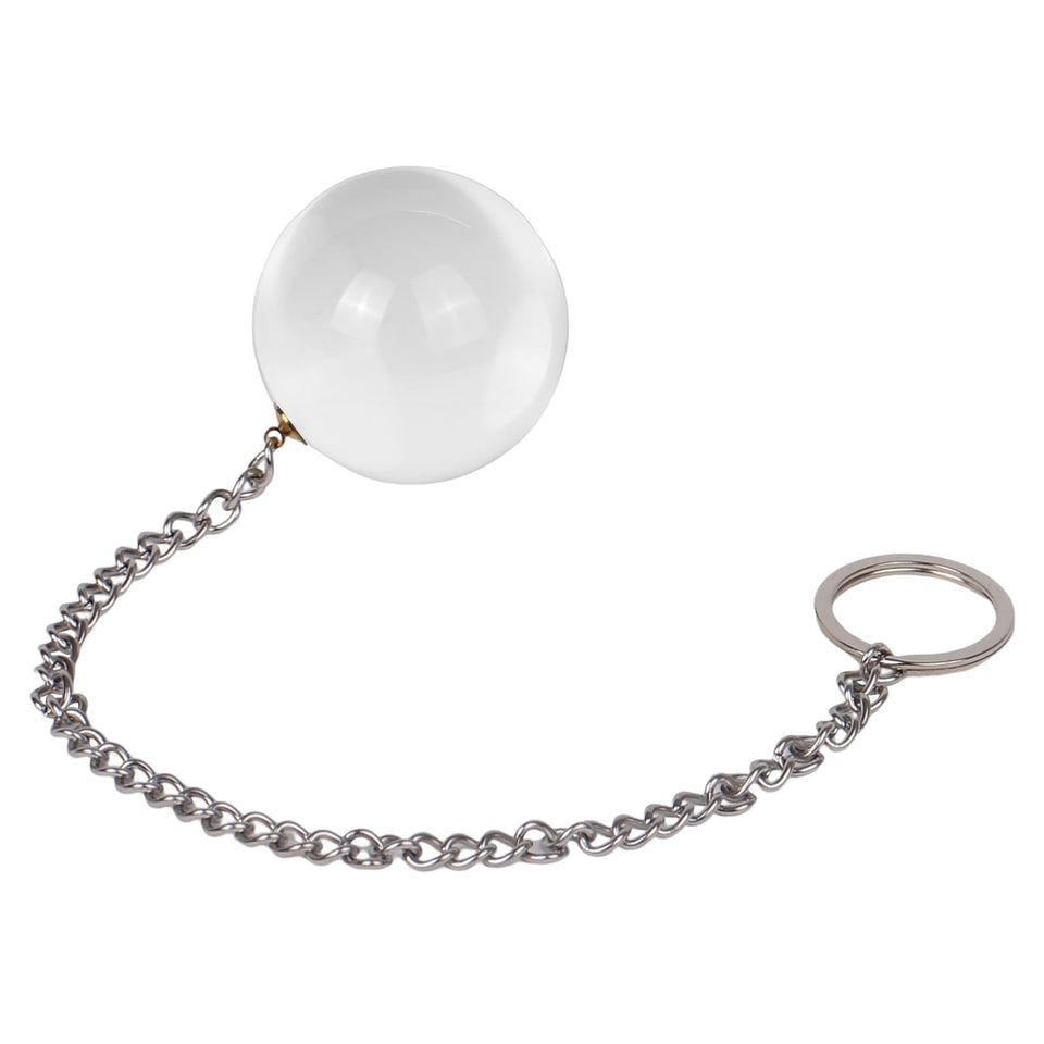 Anal Ball Plugs Large Glass Butt Plugs with Metal Safety Chain Anus Dilator Anal Sex Toys for Advanced Women Men (M)
